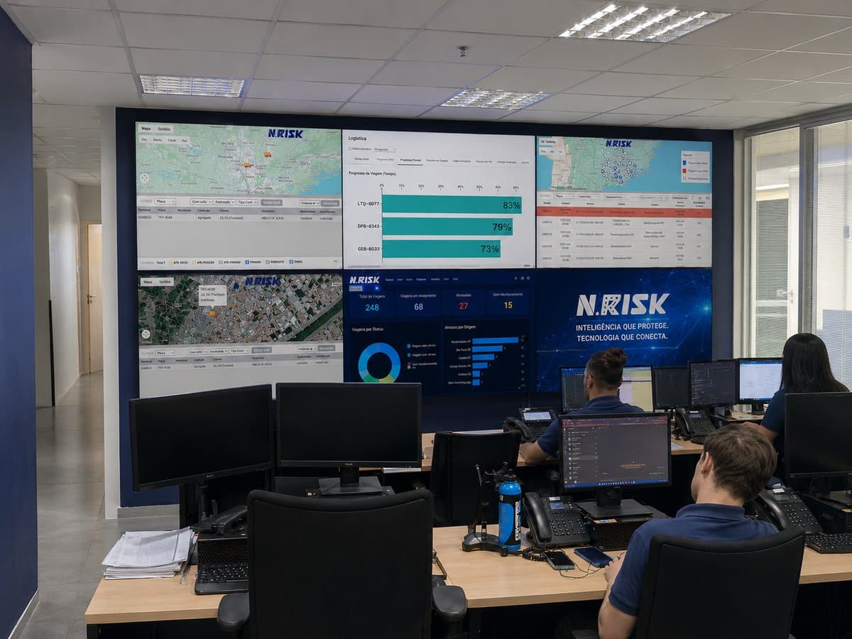 Central de monitoramento da N.RISK na matriz em Alphaville Industrial, Barueri/SP
